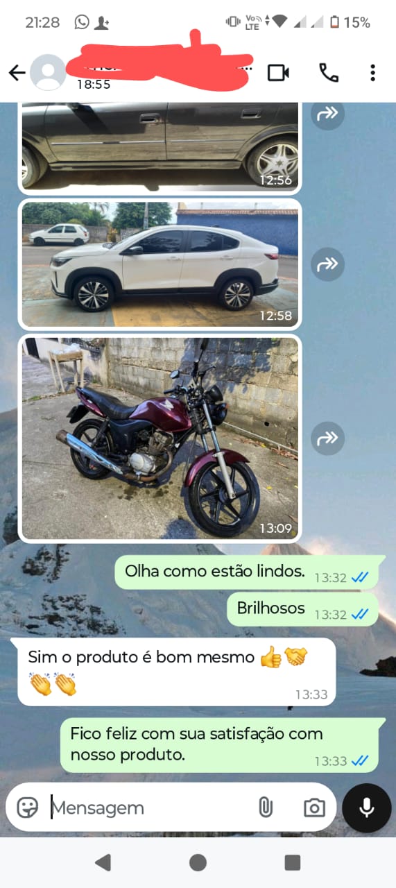 Print de WhatsApp — depoimento real de cliente 4